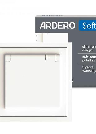 Розетка ardero er131-w soft 16а c заземлением крышкой и шторками белая