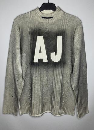 Светр armani jeans big logo кофта giorgio y2k авангард opium avant garde techno knit