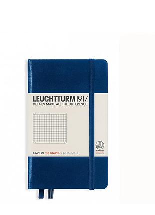 Блокнот leuchtturm1917 карманный, темно-синий, клетка (342919)