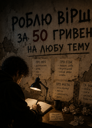 Делаю стихи на заказ, на вашу тему.