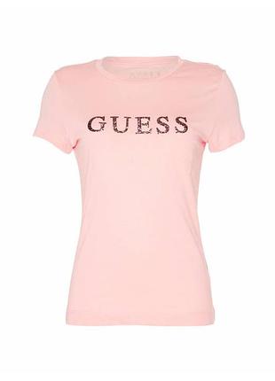 Ніжно-рожева футболка guess з логотипом