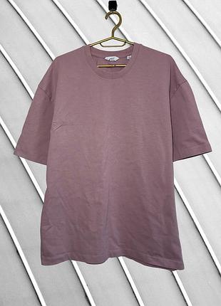 Мужская футболка оверсайз next l xl оригинал некст стан идеал пудровая розовая свободная с опущенными плечами хлопковая летняя батал 52