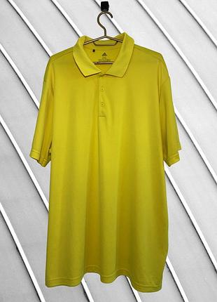 Чоловіча жовта футболка поло adidas 2xl 3xl оригінал адідас теніска бавовняна батал великий розмір з коміром спорт 56 58