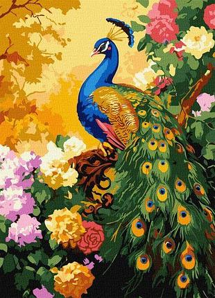 Картина за номерами - павич у квітах ©art_selena_ua