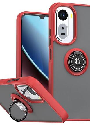 Чохол fiji colorframe для poco c81 pro матовий бампер з кільцем підставкою red