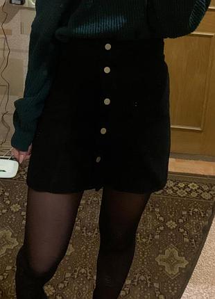 Замшева спідниця на ґудзиках h&m divided