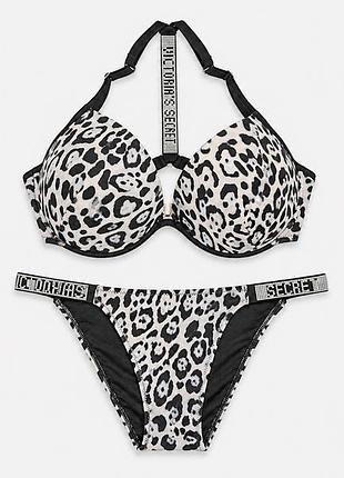Victoria secret купальник леопардовый со стразами very sexy 34ddd / 75f victoria secret
