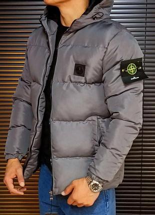 Брендовая мужская куртка stone island пуховик