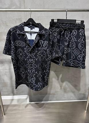 Комплект летний мужской шорты рубашка louis vuitton
