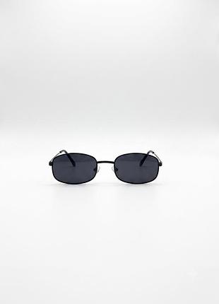 Вузькі ретро сонцезахисні окуляри / овальні чорні