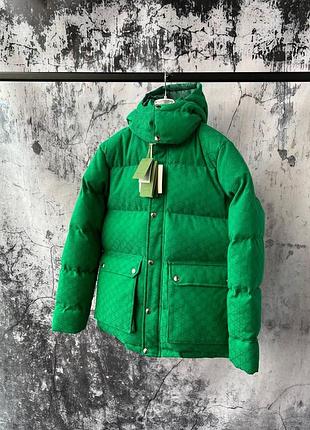Gucci зимовий чоловічий пуховик зелений куртка зимова