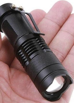 Ручной мини фонарик bl-8468 led с регулировкой луча