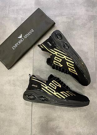 Кроссовки брендовые чёрные armani мужские