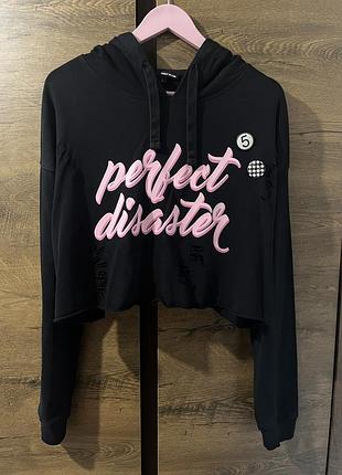 Худі tally weijl perfect disaster чорне укорочене l