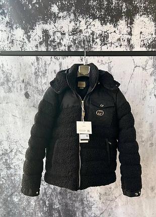 Зимова чоловіча куртка gucci пуховик шерпа