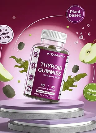 Поддержка щитовидной железы vitamatic thyroid gummies with iodine & kelp iherb сша