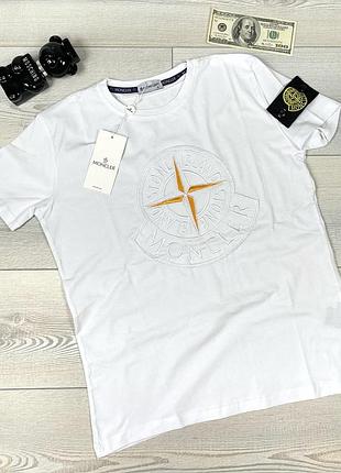 Брендовая мужская футболка stone island moncler