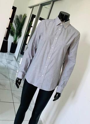 Мужская рубашка h&m slim fit (uk s) серая easy iron