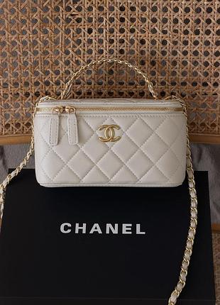 Chanel vanity logo handle premium білий