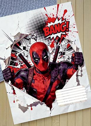 Тетрадь марвел marvel дэдпул в клетку 18 листов (30257)