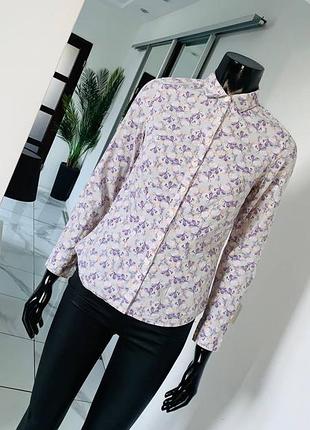 Рубашка charles tyrwhitt с принтом бабочки, 100% хлопок, размер uk 6 (xs/40-42)