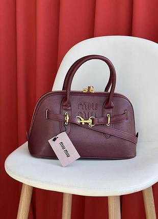 Miu miu aventure nappa leather medium size бургунди