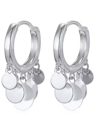 Сережки з підвісками монетками нержавіюча сталь stainless steel