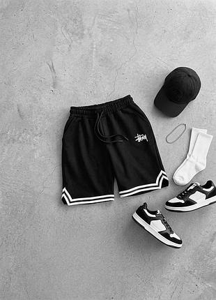 Чоловічі шорти stussy в чорному кольорі