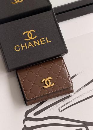 Гаманець chanel mini шоколадний