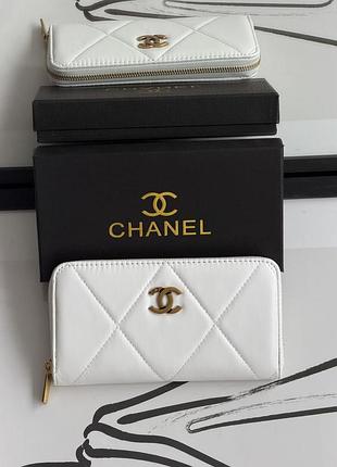 Гаманець chanel гладкий білий