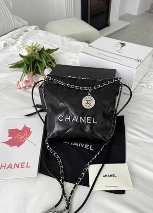 Chanel black silver