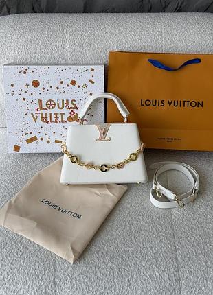 Сумка louis vuitton capucines east-west medium premium білий