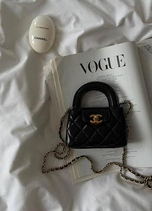 Chanel kelly micro black/gold
