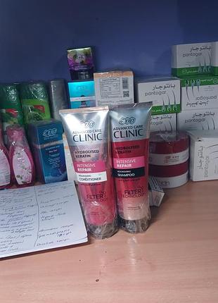 Ева клиник. eva clinic keratin shampoo, conditioner. комплектом шампунь и кондиционер. от выпадения волос. уход волос. востоновление. 230мл.