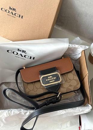 Coach mini morgan square crossbody bag brown/black