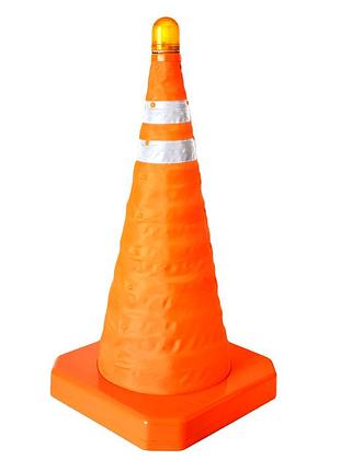 Ліхтар дорожній mactronic traffic cone оранжевий для аварійних служб та дорожних робіт з led-світлом та водозахистом ip66 sc-574