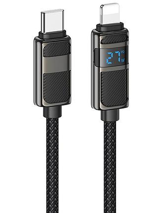 Дата кабель hoco u137 line with display type-c to lightning 27w (1.2m)
