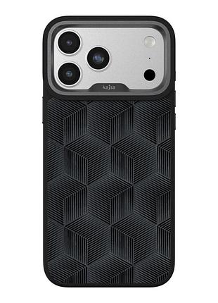 Чохол kajsa splendid collection 3d cube pattern with magsafe для iphone 17 pro max black o-ring