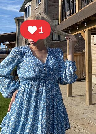 Блакитна сукня zara / голубое летнее платье zara