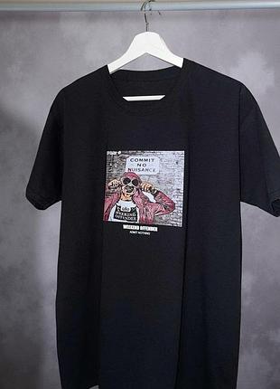 Мужская футболка weekend offender casual logo унисекс викенд офендер кежуал черная