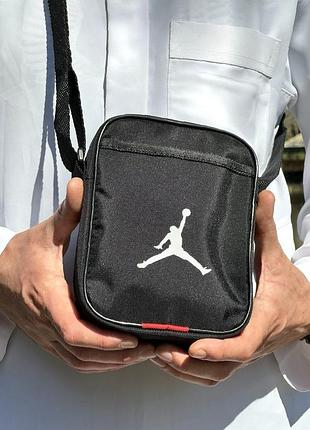 Сумка jordan через плече oxford 1000d чорна для щоденного використання