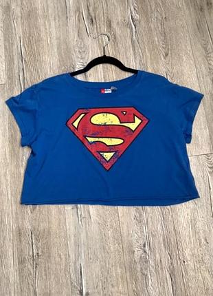 Синя футболка  топ superman  h&m супермен