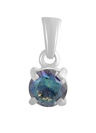 Підвіска срібна жіноча з містик топазом 0.36ct, родована, проба 925