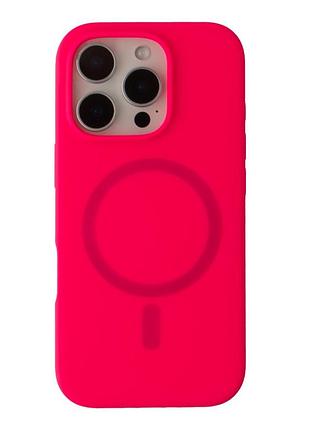 Чехол накладка glow silicone case with magsafe для apple iphone 16 pro max панель-накладка для телефона магнитная зарядка hot pink