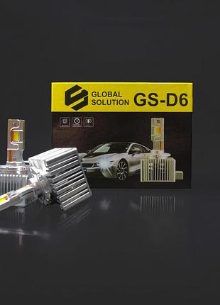 Led лампа gs-d6 d3s 9-32v canbus 55w 10000lm ip67 6000k