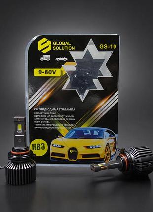 Led лампа gs-10 hb3 3570*6csp 9-80v cooler 55w 10000lm 5500k