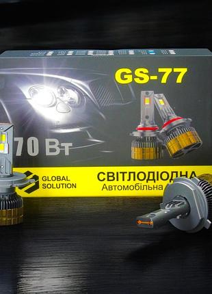 Светодиодная лампа gs-77 h4 70вт 18000lm 6000k ip65 dc9-36v