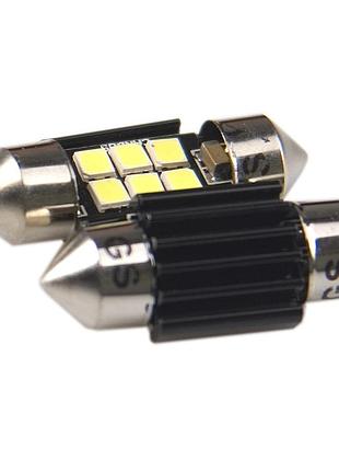 Автолампа gs fs-2835-6smd 12-24v 39mm canbus driver white