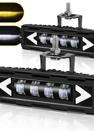 Led фара gs 20w 4csp 12-50v + дхв, двоколірна 159мм 54мм 45мм ip67