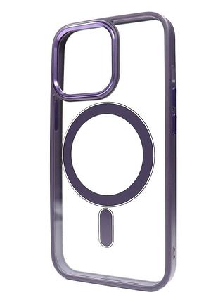 Чохол crystal guard magsafe для iphone 14 pro max захисний аксесуар глибокий фіолетовий колір